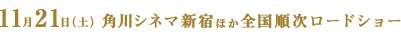 11月21日(土)　角川シネマ新宿ほか全国順次ロードショー