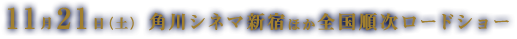 11月21日（土）角川シネマ新宿ほか全国順次ロードショー